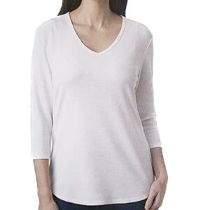 Seg'ments White 3/4 Sleeve Top